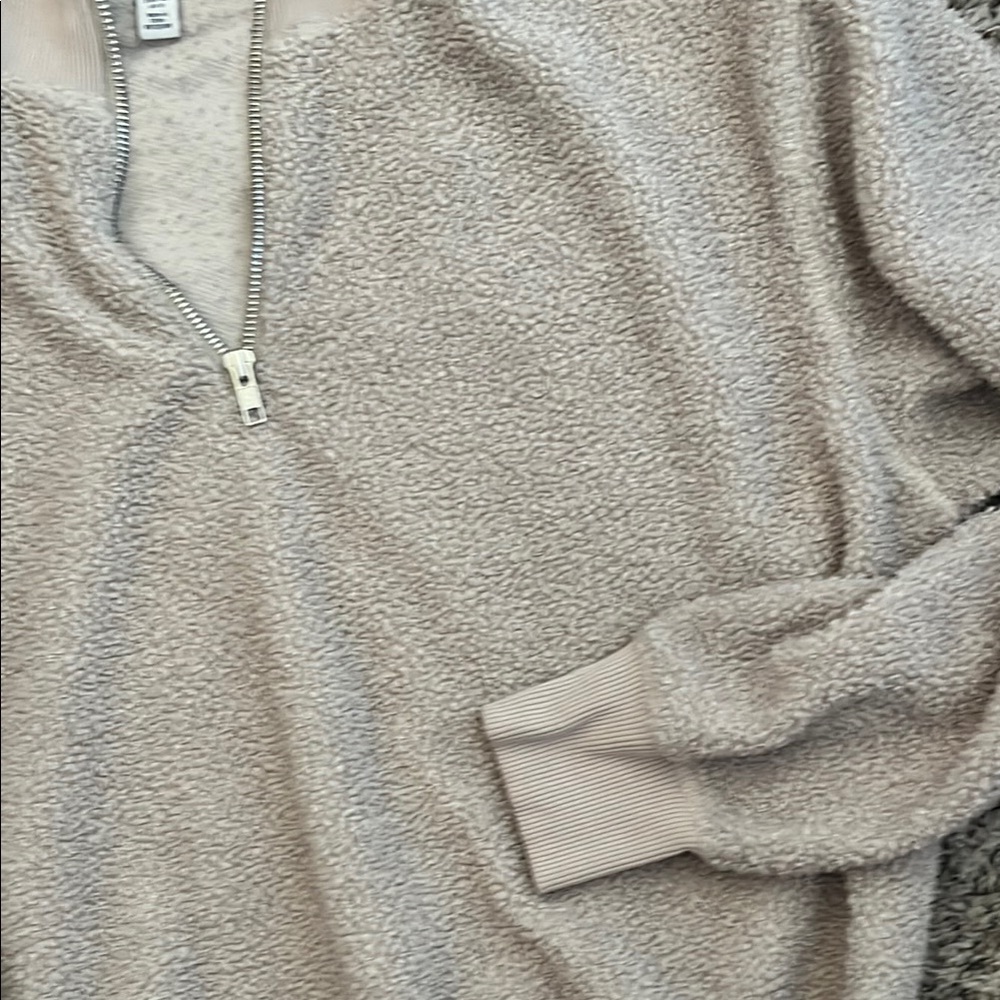 Cozy Beige Quarter-Zip Sweater - Picture 5 of 10